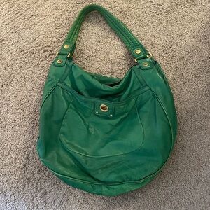 Vintage Y2K Marc Jacobs Vibrant Green Gold Cow Leather Shoulder Bag